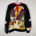 VTG Berek Large Sweater Western Cowboy Country Hand Knit Bandana Horse 1990s D Photo 1