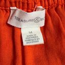 Treasure & Bond  Shirred Off the Shoulder Top Orange Women's Size Medium NWT Photo 6