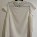 Ted Baker  Size 3 White Short Sleeve Blouse with a Pearl Collar Photo 0