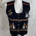 Karen Scott Winter Scenes Button Up Vest Classic Vintage Photo 0