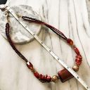 Coldwater Creek  Beaded Necklace - Rust Red Chunky Beads, Earthy Casual Style Photo 4