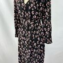 Rebecca Taylor  Dress Black Animal Print 6 Long Sleeve Sheer Knee Length V-neck Photo 10