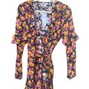 Topshop NEW Top-shop Rose Ruffled Long Sleeve Mini Wrap Dress Floral Spring Size 6 Photo 5