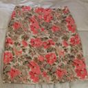 Halogen  pink tan and coral floral pencil skirt Photo 0