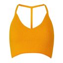 Rag and Bone  Soleil Ribbed Bra Crop Halter Top Cotton Marigold Orange-Yellow sz L Photo 1