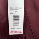 Parker  Satin Jumpsuit Sz 2 Burgundy Crossover Top Cargo Pocket New Photo 9