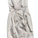 David's Bridal  Womens Gold Metallic Champagne Strapless Dress Size 4 Wedding Photo 0