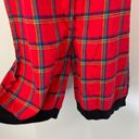 One Piece Vintage Night Flowers Plaid Flannel Romper Red  Pajama Photo 4