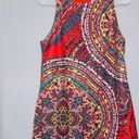 Nicole Miller  Multicolor Printed Pom Pom Hem Sleeveless Shift Dress size 4 Photo 0