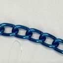 Hipp Blue Simple Basic Metal Chain Link Belt Size Large L Photo 3