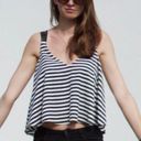 ZARA Black & White Striped Tank Top Photo 1