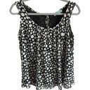 Chris & Carol  Polka Dot Sleeveless Blouse, Black & White, Size Small Photo 0