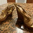 Jessica Simpson Gold cork wedges  Photo 0