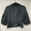 Ann Taylor  Gray Green Tweed Cropped Blazer Jacket Bubble Sleeve Womens Size 2 Photo 1