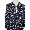 Tuckernuck  Lovestitch Ditsy Floral Tie Top Peasant Blouse Midnight Size L New Photo 0