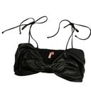 Pilcro Anthropologie Black Faux Leather Bandeau Crop Top Photo 0