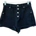 Rolla's Rolla’s Dusters Black Denim High Waisted Button Up Shorts Size 25 REVOLVE Photo 0