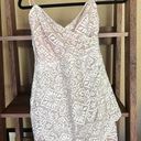 Lush Clothing White and Blush Strapless Lace Mini dress Photo 1