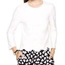 Kate Spade  Women's Scalloped Long Sleeve Cropped Sweater in White Size 0 Photo 0