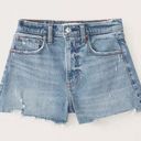 Abercrombie & Fitch Abercrombie Curve Love 90s High Rise Cutoff Shorts Light Medium Ripped Photo 0