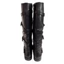 Arturo Chiang  black leather buckle tall boot moto size 7 Photo 6