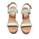 Kate Spade New York Dancer Seafoam Green Calf Straw Wedge Platform $258 Size 8.5 Photo 1