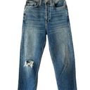 RE/DONE  Ultra High Rise Stovepipe Jean in Vintage Indigo Destroy Size 25 Photo 0