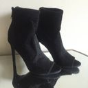 Guess Black Bex Glitter Peep Toe Sock Stiletto Heel Booties NEW Photo 1