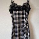 Storia  Dress Womens Small Verge Girl Plaid Flannel Cami Slip Mini Lace Spaghetti Photo 2