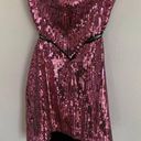 NBD X by  Cindy Strappy Allover Sequin Cutout Mini Dress in Pink Photo 4