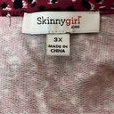 Skinny Girl  Mesh Shoulder Long Sleeve V-Neck Berry Sweatshirt Blouse Size 3X New! Photo 6