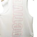 Zyia NWT  Hot Pink Ivory Blush Spell-Out Athlete Tank Muscle Top Women's Sz Small Photo 5