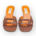 Isaac Mizrahi new  ⌘ Open Vamp Lizard Kitten Heel Mule Sandals ⌘ Orange Brown 10 Photo 9
