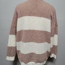 Pink Lily  Dusty Mauve Striped Slouchy Oversized Cardigan Size Medium Photo 4