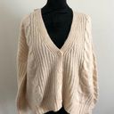 American Eagle  Women's Cable Knit Cardigan Sweater Beige Medium Cozy & Warm NWT Photo 0