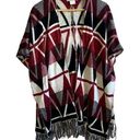 Flying Tomato  Poncho Cape Cardigan Boho Aztec With Fringe Size S/M Photo 0