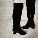 Jimmy Choo  Black Suede Over the Knee Block Heel Boots Sz 7 Photo 11