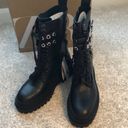 ZARA New  LOW HEEL LACED LEATHER ANKLE BOOTS, size 37, equal us size 6.5 Photo 2