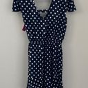 Xhilaration NWT  WOMENS RUFFLED BLACK W WHITE POLKA DOT WRAP DRESS SIZE L Photo 2