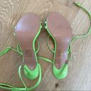 Boohoo  Skinny Strap Wrap Up Stiletto Heels in Lime Green Size 6 Photo 3