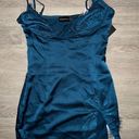 Pretty Little Thing blue satin bodycon dress!  Photo 0