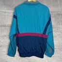 Athletic Works  90s Geometric Windbreaker Adult S Nylon Bright Blue Navy Vintage Photo 5