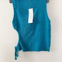 Urban Outfitters  Teal Blue Ribbed Knit Cut Out Tank Top Size Large Side Tie NEW Photo 2