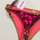 Aerie NWT XS  Pink and Gold Floral Bikini Panties with Hip Ties Photo 3