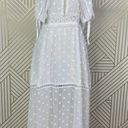 LIONESS  Cross Back Layered Folk Midaxi Dress in White Boho Size US Small Photo 0