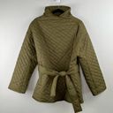 Frame  Quilted Drape Neck Nylon Belted Olive Green Oversized Jacket Size XS Photo 4