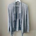 Rebecca Taylor  Open Front Fringe Cardigan Gray Sz XS Photo 0