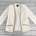 AQUA  cream blazer with gold trim size small Photo 0