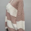 Pink Lily  Dusty Mauve Striped Slouchy Oversized Cardigan Size Medium Photo 3
