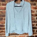 SO  Green Soft Knit Pullover V-Neck Hoodie Sweater Women's Size Large Photo 0